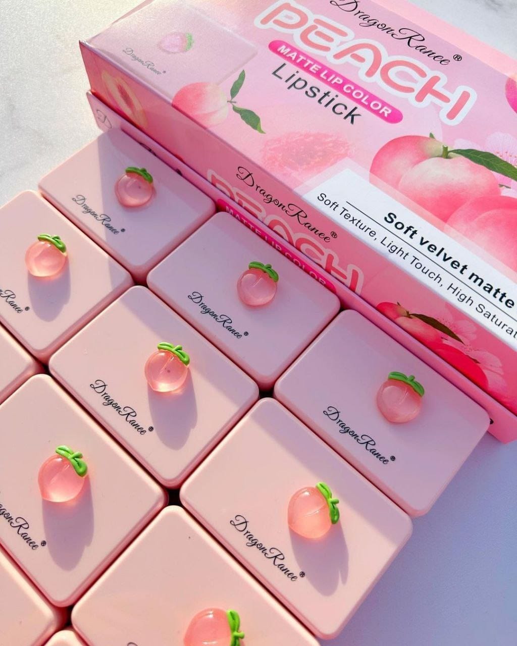 5 Pcs Dragon Ranee Peach Mini Lipstick Set