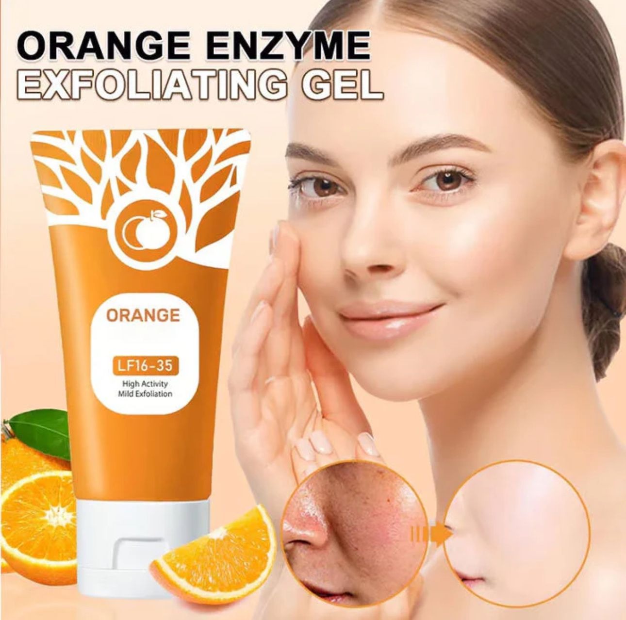 Orange Enzyme Exfoliating Gel – Brightening Facial Scrub for Smooth, Radiant Skin