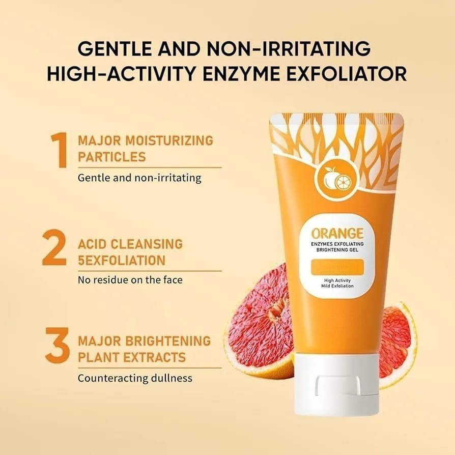 Orange Enzyme Exfoliating Gel – Brightening Facial Scrub for Smooth, Radiant Skin