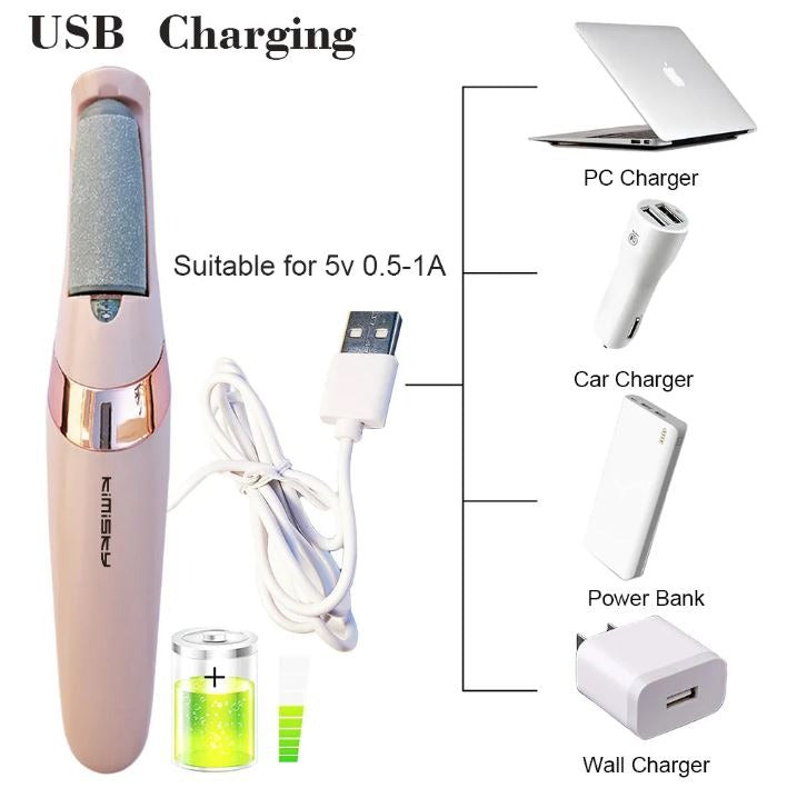 Electric Foot Callus Remover – 2-in-1 Fine & Coarse Roller for Smooth, Soft Feet