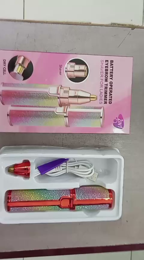 2-in-1 Eyebrow & Facial Hair Remover Trimmer – Rechargeable Electric Beauty Tool